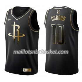 Maillot Homme Houston Rockets Eric Gordon 10 Nike Noir Gold Edition Swingman